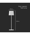 Lampe de table solaire magnétique LED 5W - Tactile dimmable, CCT, IP65, blanc, portable, rechargeable