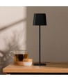 Lampe de table solaire magnétique LED 5W - Tactile dimmable, CCT, IP65, noir, 400lm, incl. batterie