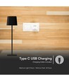 Lampe de table solaire magnétique LED 5W - Tactile dimmable, CCT, IP65, noir, 400lm, incl. batterie