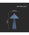 Lampe de table LED rechargeable 3W, Bleu - Tactile dimmable, 3-en-1 CCT, batterie 4000mAh, incl. source lumineuse