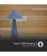 Lampe de table LED rechargeable 3W, Bleu - Tactile dimmable, 3-en-1 CCT, batterie 4000mAh, incl. source lumineuse