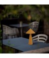 Lampe de table LED rechargeable 3W - Tactile dimmable, 3-en-1 CCT, métal et cuir, USB-C, jaune
