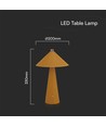 Lampe de table LED rechargeable 3W - Tactile dimmable, 3-en-1 CCT, métal et cuir, USB-C, jaune