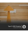 Lampe de table LED rechargeable 3W - Tactile dimmable, 3-en-1 CCT, métal et cuir, USB-C, jaune
