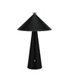 Lampe de table LED rechargeable 3W avec tactile dim - 3-en-1 CCT, cuir noir, batterie 4000mAh, USB-C, 20x33 cm