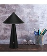 Lampe de table LED rechargeable 3W avec tactile dim - 3-en-1 CCT, cuir noir, batterie 4000mAh, USB-C, 20x33 cm