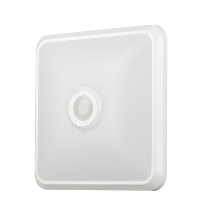 Hublot LED 12W avec capteur et Samsung Chip - 3-en-1 CCT, carré, blanc, capteur PIR 360°, IP20