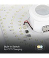 Hublot LED 12W avec capteur et Samsung Chip - 3-en-1 CCT, carré, blanc, capteur PIR 360°, IP20