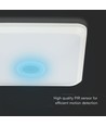 Hublot LED 12W avec capteur et Samsung Chip - 3-en-1 CCT, carré, blanc, capteur PIR 360°, IP20