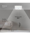 Hublot LED 12W avec capteur et Samsung Chip - 3-en-1 CCT, carré, blanc, capteur PIR 360°, IP20