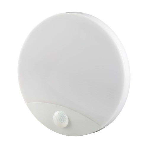 Plafonnier/Applique LED 15W avec capteur - Samsung LED chip, 3-en-1 CCT, IP44, blanc, rond, Ø25cm