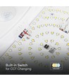 Plafonnier/Applique LED 15W avec capteur - Samsung LED chip, 3-en-1 CCT, IP44, blanc, rond, Ø25cm