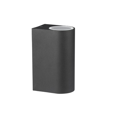 Applique murale GU10 avec éclairage haut/bas, ronde - IP44 extérieur, blanc, aluminium, sans source lumineuse