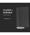 Applique murale GU10 avec éclairage haut/bas, ronde - IP44 extérieur, blanc, aluminium, sans source lumineuse