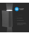 Applique murale GU10 avec éclairage haut/bas, ronde - IP44 extérieur, blanc, aluminium, sans source lumineuse