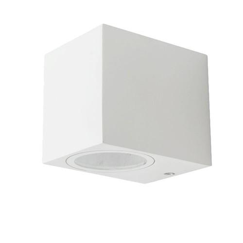 Applique murale GU10, carrée - Blanc, IP44 extérieur, éclairage 1 voie, sans source lumineuse