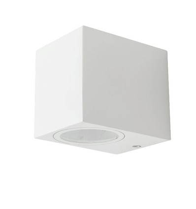 Applique murale GU10, carrée - Blanc, IP44 extérieur, éclairage 1 voie, sans source lumineuse