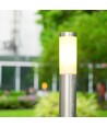 Borne lumineuse 110 cm, E27 - corps en acier inox, nickel satiné, IP44