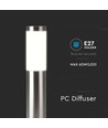 Borne lumineuse 110 cm, E27 - corps en acier inox, nickel satiné, IP44