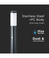 Borne de jardin 110cm E27 avec détecteur - IP44, acier inoxydable, anthracite, capteur PIR, sans source lumineuse