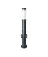 Borne de jardin 60cm avec capteur PIR et 2 prises - Douille E27, IP44, acier inoxydable, gris, sans source lumineuse