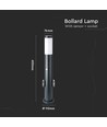 Borne de jardin 60cm avec capteur PIR et 2 prises - Douille E27, IP44, acier inoxydable, gris, sans source lumineuse