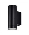 Applique Murale Up/Down Noire GU10 - Ronde, Aluminium, IP54 extérieur & intérieur