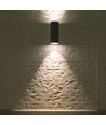 Applique Murale Up/Down Noire GU10 - Ronde, Aluminium, IP54 extérieur & intérieur