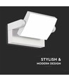 Applique murale LED rotative blanche 17W - 150lm/W, IP65, 3000K, 350° réglable, extérieur, source lumineuse incluse