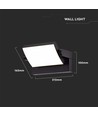 Applique murale LED 17W - IP65, noir, aluminium