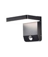 Applique murale LED 17W avec détecteur PIR, carrée - IP65, 2580lm, noir, 4000K, source lumineuse incluse