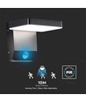 Applique murale LED 17W avec détecteur PIR, carrée - IP65, 2580lm, noir, 4000K, source lumineuse incluse