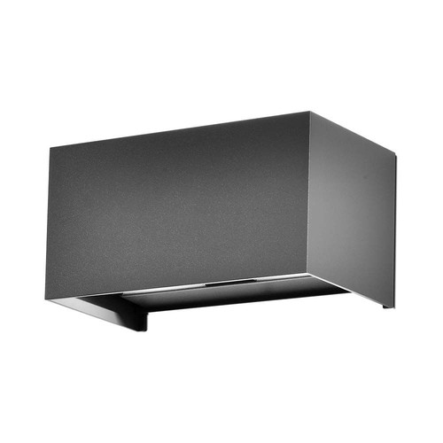 Applique murale LED 24W avec éclairage haut/bas - IP65, gris, 4000K, 20cm de haut, aluminium, extérieur