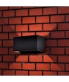 Applique murale LED 24W avec éclairage haut/bas - IP65, gris, 4000K, 20cm de haut, aluminium, extérieur