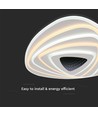 Plafonnier Designer 3D 120W - 51x50cm, dimmable, 3-en-1 CCT, télécommande incl.