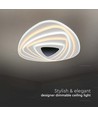 Plafonnier Designer 3D 120W - 51x50cm, dimmable, 3-en-1 CCT, télécommande incl.
