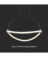 Suspension LED 12W - Ø40cm, noir, câble 1,5m, source lumineuse incluse