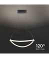 Suspension LED 12W - Ø40cm, noir, câble 1,5m, source lumineuse incluse