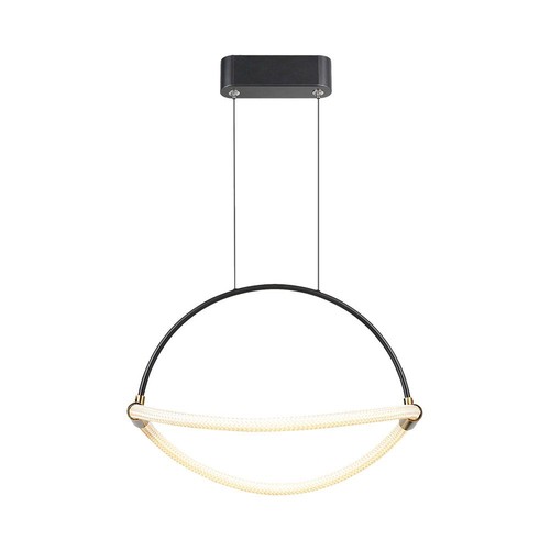 Suspension LED 12W, Ø40cm - Noir, 4000K, câble 1,5m, source lumineuse incluse