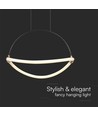 Suspension LED 12W, Ø40cm - Noir, 4000K, câble 1,5m, source lumineuse incluse