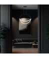 Suspension LED 60cm 16W - câble 1,5m, corps noir, 3000K, 1920lm