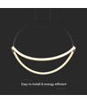 Suspension LED 60cm 16W - Noir, câble 1,5m, 120lm/W