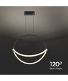 Suspension LED 60cm 16W - Noir, câble 1,5m, 120lm/W