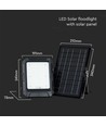 Projecteur LED 10W solaire - 4000K, 3.7V, IP65, avec panneau solaire et batterie