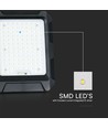 Projecteur LED 10W solaire - 4000K, 3.7V, IP65, avec panneau solaire et batterie