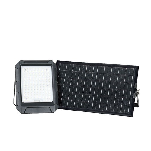 Projecteur LED 15W solaire avec panneau - 4000K, 3.7V, IP65, télécommande incluse, lampe de travail, extérieur