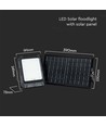 Projecteur LED 15W solaire avec panneau - 4000K, 3.7V, IP65, télécommande incluse, lampe de travail, extérieur