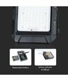 Projecteur LED 15W solaire avec panneau - 4000K, 3.7V, IP65, télécommande incluse, lampe de travail, extérieur