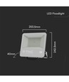 Projecteur LED 100W, Samsung LED chip - 100lm/W, IP65, noir, blanc froid, extérieur