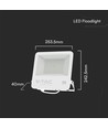Projecteur LED 100W avec Samsung LED chip - 100lm/W, IP65, 4000K, boîtier noir, extérieur